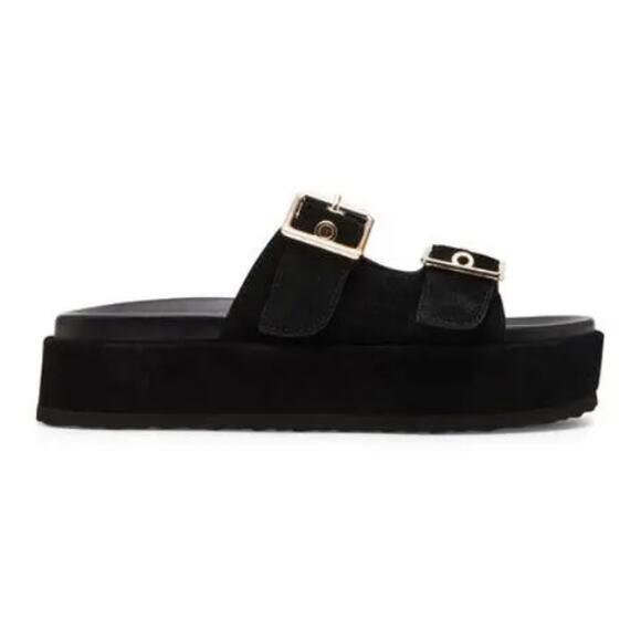 Steve Madden Women's Black Katie Platform Slide Sandals Size 7M - Picture 2 of 12